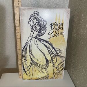 Disney Belle Beauty & The Beast Wooden Sign Wall Decor 8"×13” Princess